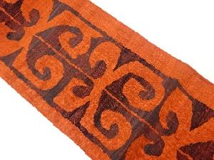 リサイクル　手織り真綿紬図柄模様織出し名古屋帯